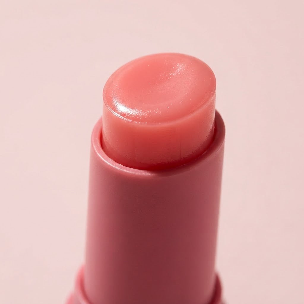 Close-up van de roze balm-tip van de stick
